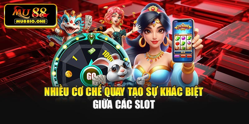 Nhiều cơ chế quay tạo sự khác biệt giữa các slot